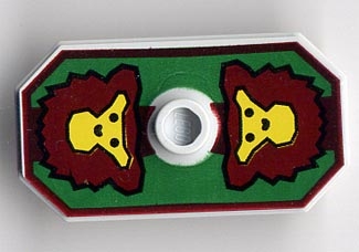 Minifigure, Shield Octagonal Long with Stud with Knights Kingdom Rascus Monkey Pattern (Printed Version)
I god stand.