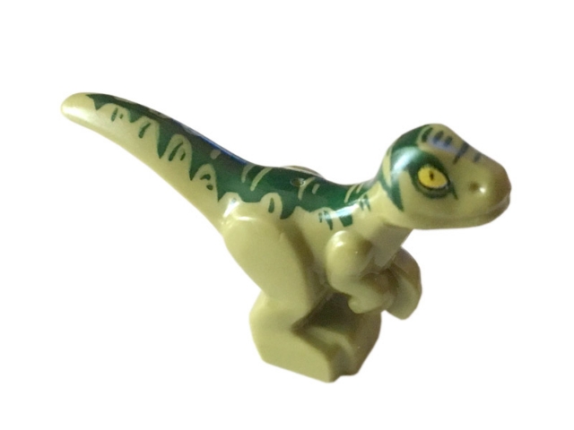 Dinosaur Baby Standing with Dark Green Markings and Yellow Eyes Pattern (Jurassic World Charlie)
Komplett i god stand.