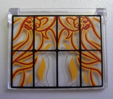 Glass for Window 1 x 4 x 3 - Opening with Black Bars and Flaming Skulls Pattern (Sticker) - Set 4195
I god stand. Med sort vindusramme