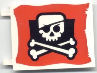 Flag 6 x 5 with Skull and Crossbones with Eye Patch on Black and Red Background Pattern
I god stand.