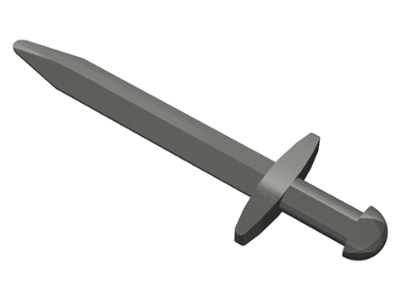 Minifigure, Weapon Sword, Greatsword Pointed with Thin Crossguard (Pearl Dark Gray)
I god stand.