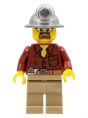 Flannel Shirt with Pocket and Belt, Dark Tan Legs, Mining Helmet, Safety Goggles
Komplett i god stand.