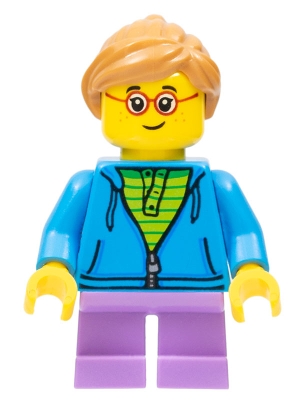 Child - Girl, Dark Azure Hoodie, Medium Lavender Short Legs, Medium Nougat Ponytail Hair, Glasses, Freckles
Komplett i god stand.