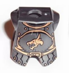 Minifigure Armor Breastplate with Leg Protection with Kingdoms Dragon Head and Belt Pattern
I god stand.