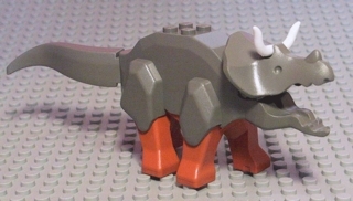 Dinosaur Triceratops with Dark Orange Legs and White Horns
I god stand.