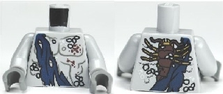 Torso PotC Bare Chest with Marine Growth, Sash and Lobster on Back Pattern / Light Bluish Gray Arms / Dark Bluish Gray Hands
I god stand.