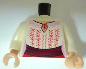 Torso Indiana Jones Female Blouse with Red and Bright Pink Embroidery Pattern / White Arms / Light Nougat Hands
I god stand,