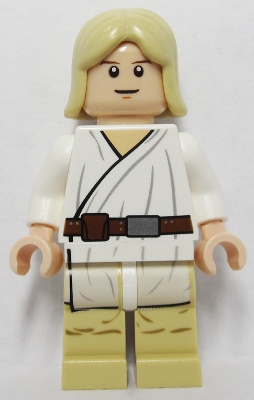 Luke Skywalker - Light Nougat, Long Hair, White Tunic, Tan Legs, White Glints
Komplett i god stand.