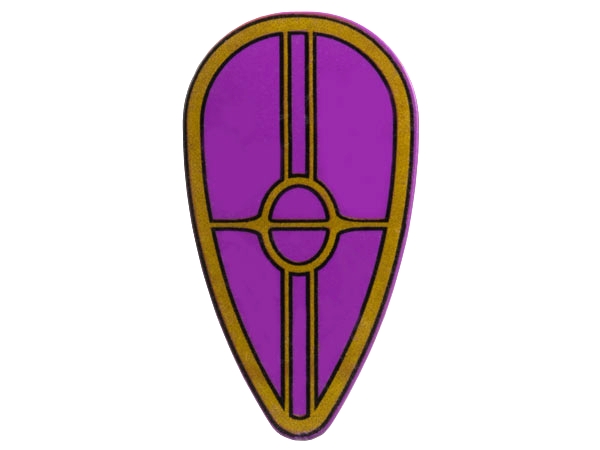 Minifigure, Shield Oval with Gold Border, Circle, and Lines Pattern
I god stand.