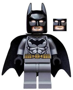 Batman - Dark Bluish Gray Suit, Gold Belt, Black Hands, Starched Cape
Komplett i god stand.