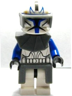 Clone Trooper Captain Rex, 501st Legion (Phase 1) - Dark Bluish Gray Visor, Pauldron, and Kama, Large Eyes
Komplett i god stand.