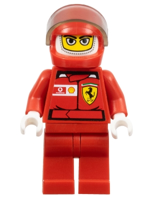 F1 Ferrari Driver with Helmet and Balaclava - with Torso Stickers
Komplett i god stand.