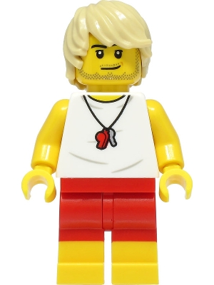 Beach Lifeguard - Male, White Shirt, Red Shorts, Tan Hair
Komplett i god stand.