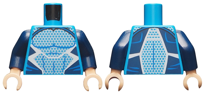 Torso Muscles Outline with Black, Blue and White Suit with Light Blue Dots Pattern (Quicksilver) / Dark Blue Arms / Light Nougat Hands
I god stand.