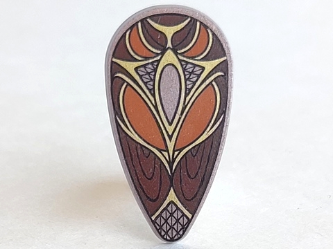 Minifigure, Shield Ovoid with Dark Orange, Dark Brown and Gold Pattern
Komplett i god stand.