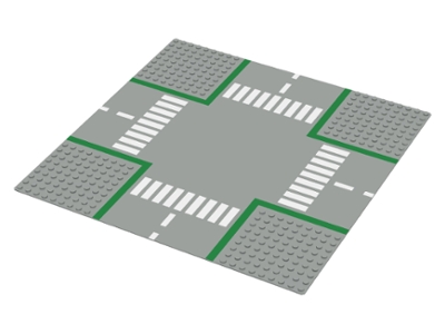 Baseplate, Road 32 x 32 9-Stud Crossroads with Road Pattern
God stand. Bruksmerker forekommer grunnet alder.
Bilde er eksempel.