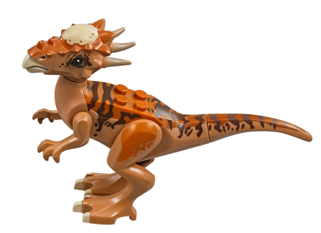 Dinosaur Stygimoloch with Dark Orange Back and Dark Brown Stripes
Komplett i god stand.