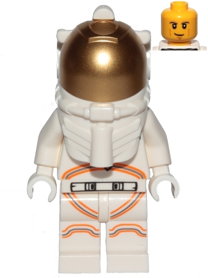Astronaut - Male, White Spacesuit with Orange Lines, Smirk, Cheek Lines, Black and Dark Tan Eyebrows
Komplett i god stand.