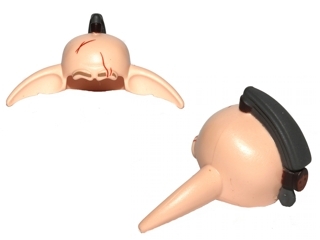 Minifigure, Headgear Head Top, SW Lennik Skull Top with Long Ears with Dark Bluish Gray Top Knot Hair and Scars Pattern (SW Even Piell)
I god stand.