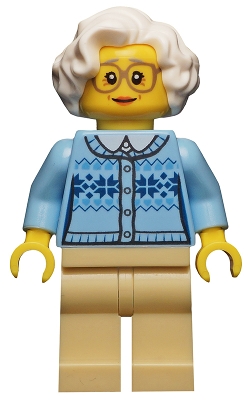 Grandmother - Fair Isle Sweater, White Hair, Tan Legs, Glasses
Komplett i god stand.
