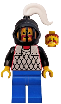 Scale Mail - Red with Black Arms, Blue Legs, Black Grille Helmet, White Plume
Komplett i god stand.