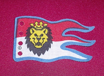 Cloth Flag 8 x 5 Wave with Royal Knights Lion Head on Red and White Background Pattern
I god stand.