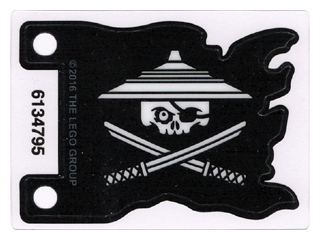 Plastic Part for Sets 70603 and 70605 - Black Tattered Flag with White Skull with Eye Patch and Conical Asian Hat over Crossed Katanas Pattern
I god stand.