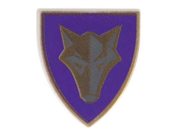 Minifigure, Shield Triangular Short with Purple and Gold Danju Wolf Pattern
I god stand.