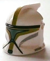 Minifigure, Headgear Helmet SW Clone Trooper with Holes, Olive Green Markings and Silver Visor Pattern (Clone Trooper Sergeant)
I god stand.