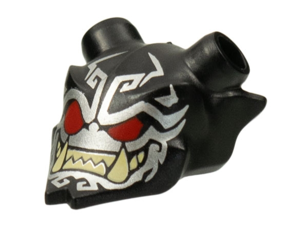 Minifigure, Visor Mask Ninjago Oni with Silver Face, Red Eyes, and Tan Sharp Teeth Pattern
I god stand. Med horn.