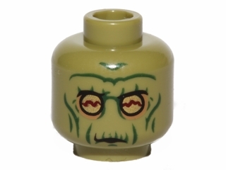 Minifigure, Head Alien with SW Neimoidian Warrior Green Wrinkles Pattern
I god stand.