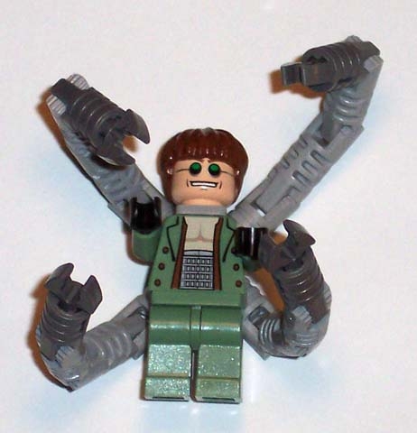 Dr. Octopus (Otto Octavius) / Doc Ock, Sand Green Jacket, Sand Green Legs, Thin Toothy Smile - With Arms
Komplett figur men uten de lange armene. Bitemerke og slitt i ansikt. Resten fint.