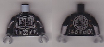 Torso Ninjago Silver Breastplate, Belt and Circle Emblem on Reverse Pattern / Black Arms / Dark Bluish Gray Hands
I god stand.
