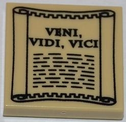 Tile 2 x 2 with 'VENI, VIDI, VICI' on Scroll Pattern
I god stand.