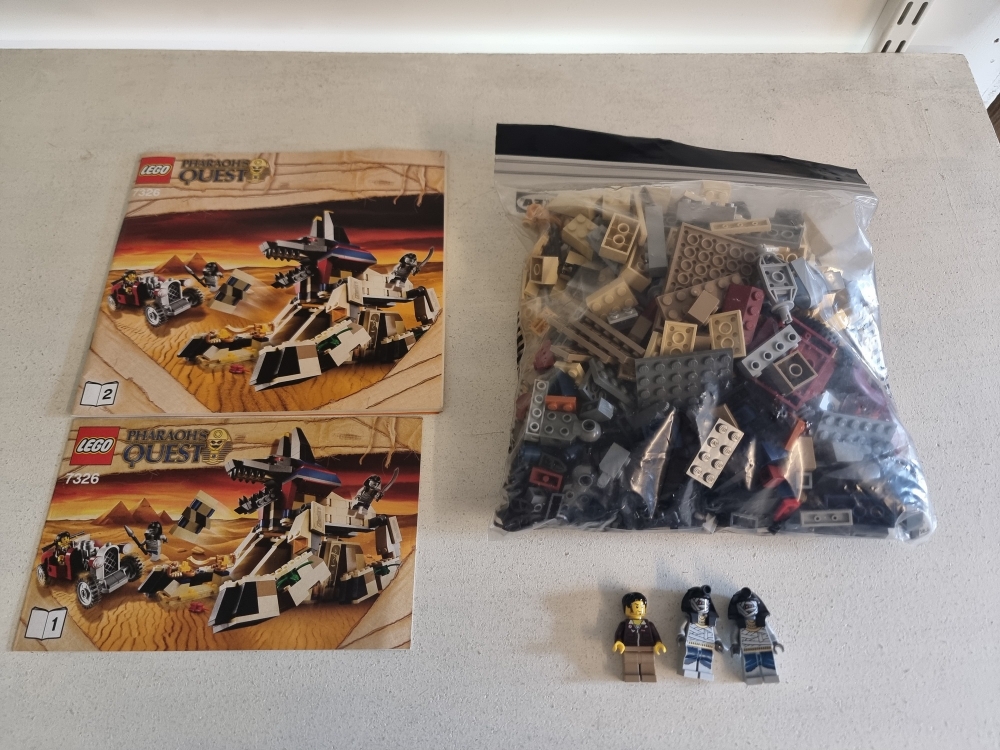 Sett 7326 fra Lego Pharao's Quest serien.
Som nytt. Komplett med manualer.