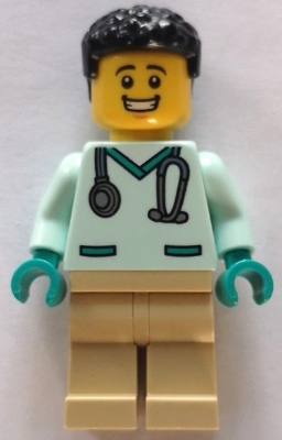 Veterinarian - Male, Light Aqua Scrubs, Tan Legs, Black Hair
Komplett i god stand.