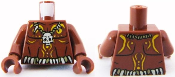 Torso PotC Bare Chest with Skull Necklace and Body Paint Pattern / Reddish Brown Arms / Reddish Brown Hands
I god stand.