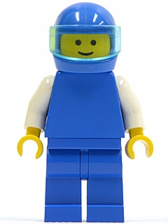 Plain Blue Torso with White Arms, Blue Legs, Blue Helmet, Trans-Light Blue Visor
Komplett i god stand.