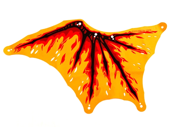 Cloth Wing Dragon Left, Black Bones, Red and Dark Red Flames Pattern
I god stand.