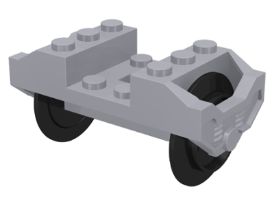 Train Wheel RC, Holder with Black Train Wheel Pair on Chrome Silver Metal Axle with Slots (2878 / 2879c01)
I god stand.