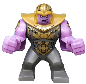 Thanos - Large Figure, Dark Bluish Gray Outfit with Gold Armor, Pearl Gold Helmet
Komplett i god stand.