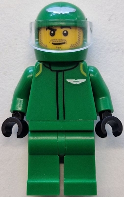 Formula 1 Driver, Aston Martin - Male, Green Racing Suit and Helmet, Trans-Clear Visor, Stubble
Komplett i god stand.