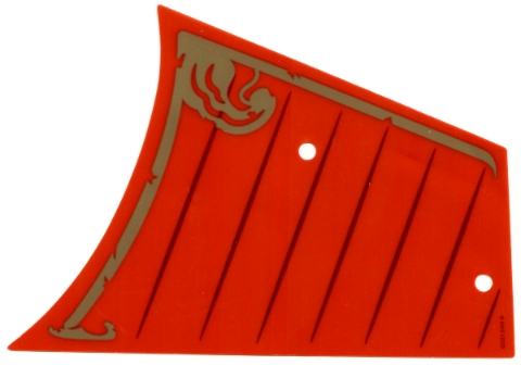 Plastic Part for Set 70738 - Red Sail with Dark Red Lines and Gold Trim and Wave Pattern
I god stand.