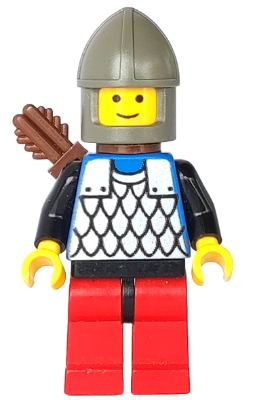 Scale Mail - Blue, Red Legs with Black Hips, Dark Gray Chin-Guard, Quiver
Komplett i god stand.